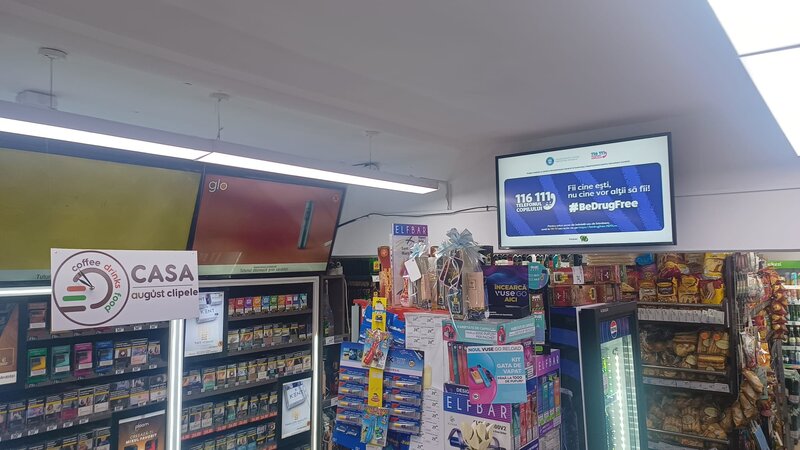 Promovare pe ecrane in magazine de proximitate